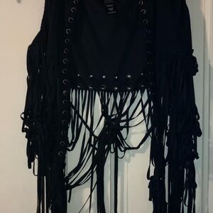 mark Black Fringe Vest !Accepting Offers! Bundle Deals Available